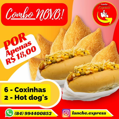 Combo Coxinha e Hot Dog